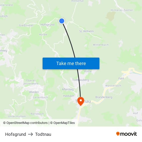 Hofsgrund to Todtnau map