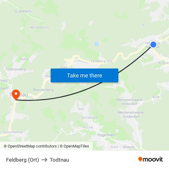 Feldberg (Ort) to Todtnau map