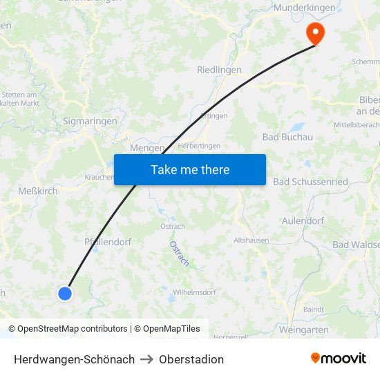 Herdwangen-Schönach to Oberstadion map