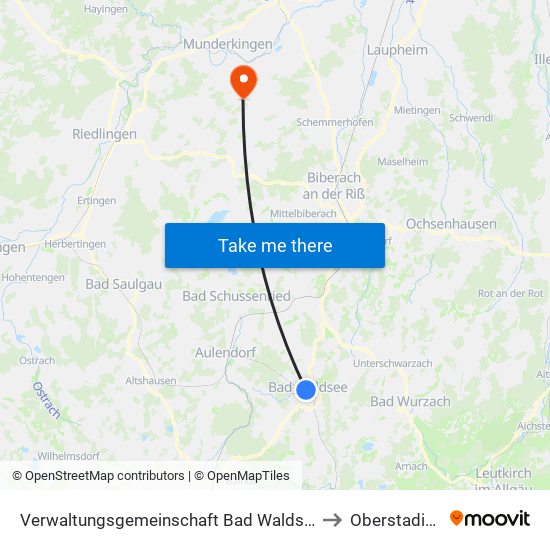 Verwaltungsgemeinschaft Bad Waldsee to Oberstadion map