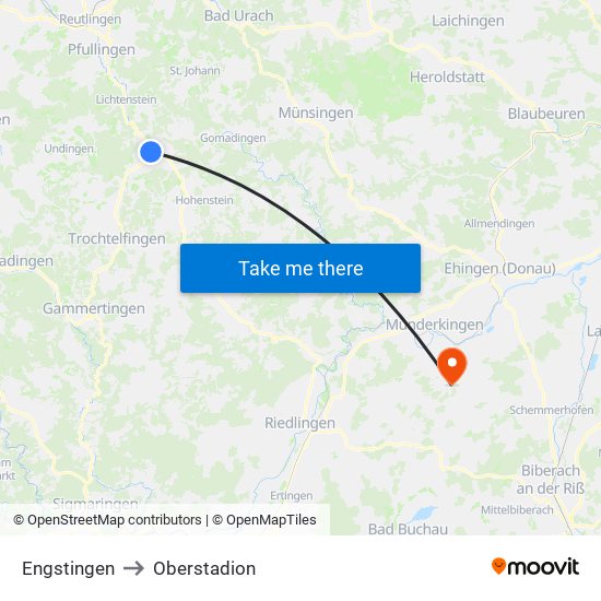 Engstingen to Oberstadion map