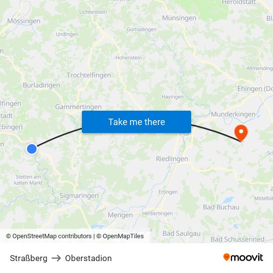 Straßberg to Oberstadion map