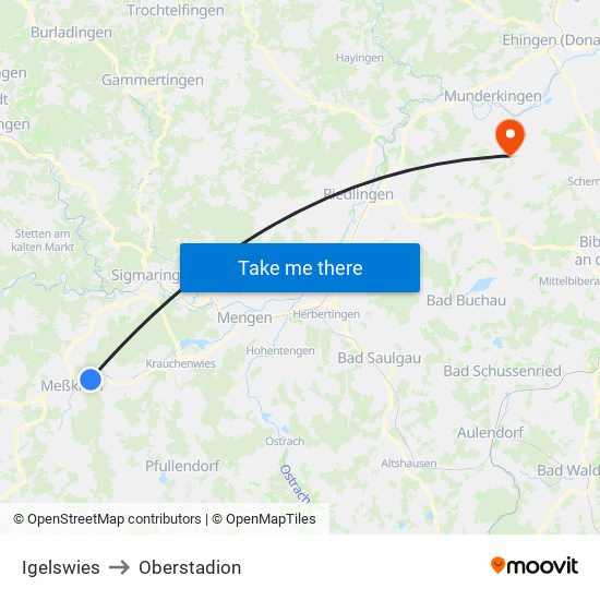 Igelswies to Oberstadion map