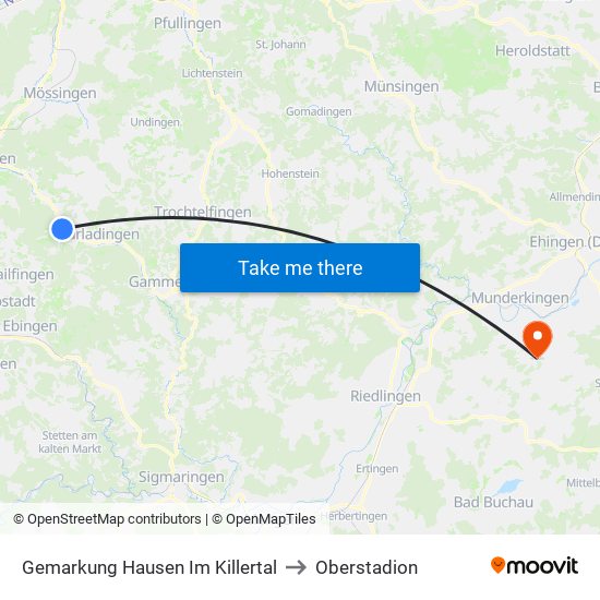 Gemarkung Hausen Im Killertal to Oberstadion map