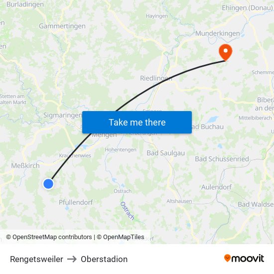 Rengetsweiler to Oberstadion map