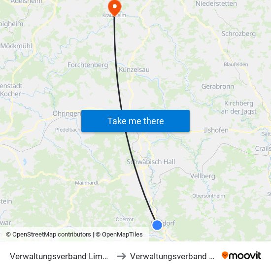 Verwaltungsverband Limpurger Land to Verwaltungsverband Krautheim map