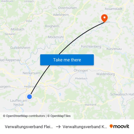 Verwaltungsverband Flein-Talheim to Verwaltungsverband Krautheim map