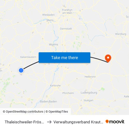 Thaleischweiler-Fröschen to Verwaltungsverband Krautheim map