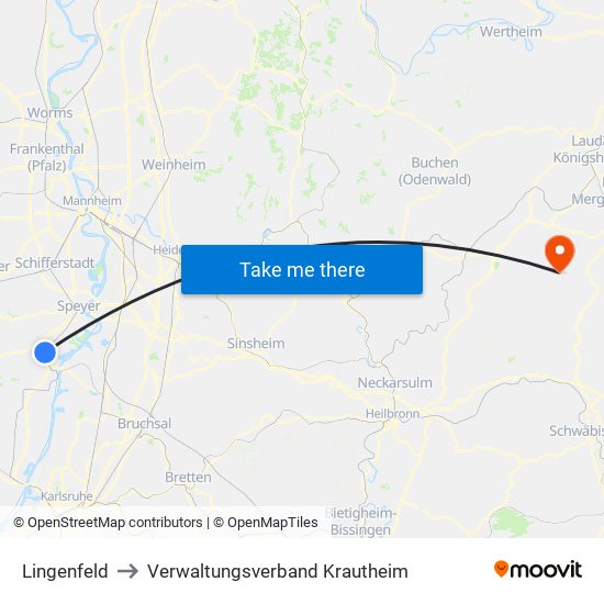 Lingenfeld to Verwaltungsverband Krautheim map
