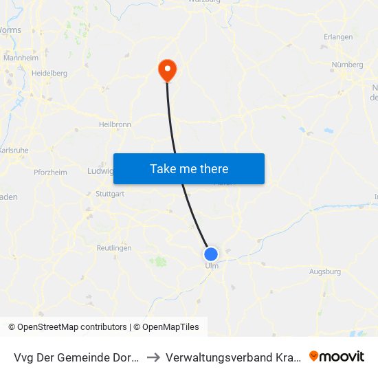 Vvg Der Gemeinde Dornstadt to Verwaltungsverband Krautheim map