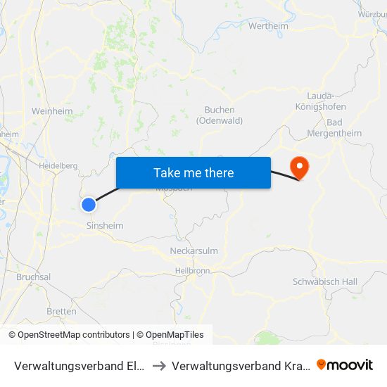 Verwaltungsverband Elsenztal to Verwaltungsverband Krautheim map