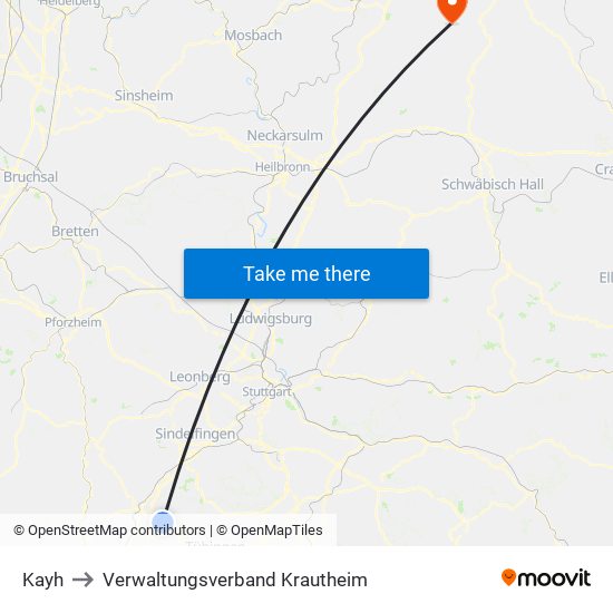 Kayh to Verwaltungsverband Krautheim map