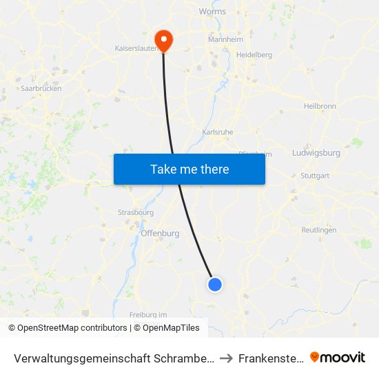Verwaltungsgemeinschaft Schramberg to Frankenstein map