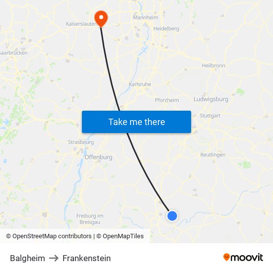 Balgheim to Frankenstein map