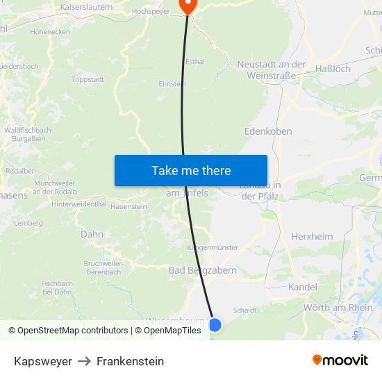 Kapsweyer to Frankenstein map