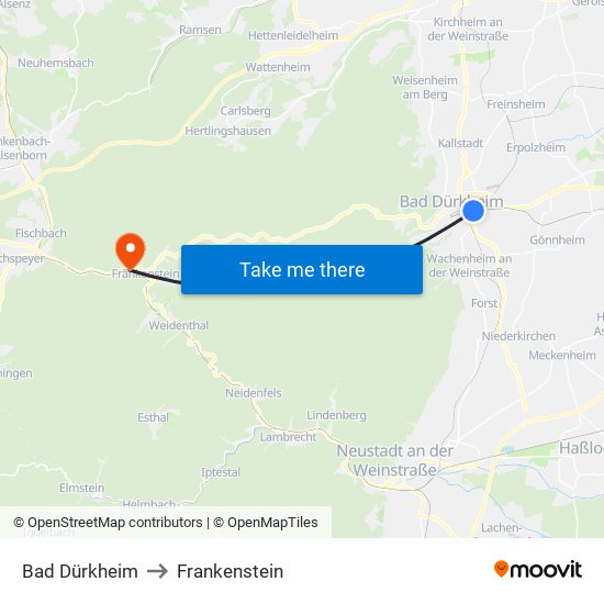 Bad Dürkheim to Frankenstein map
