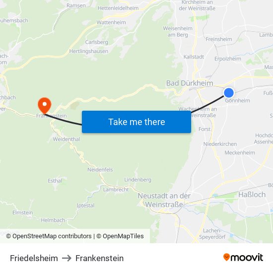 Friedelsheim to Frankenstein map