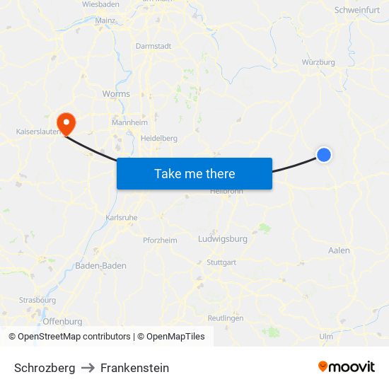 Schrozberg to Frankenstein map