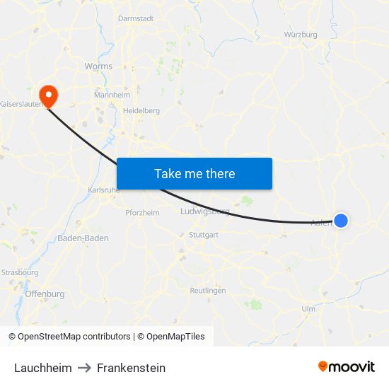 Lauchheim to Frankenstein map