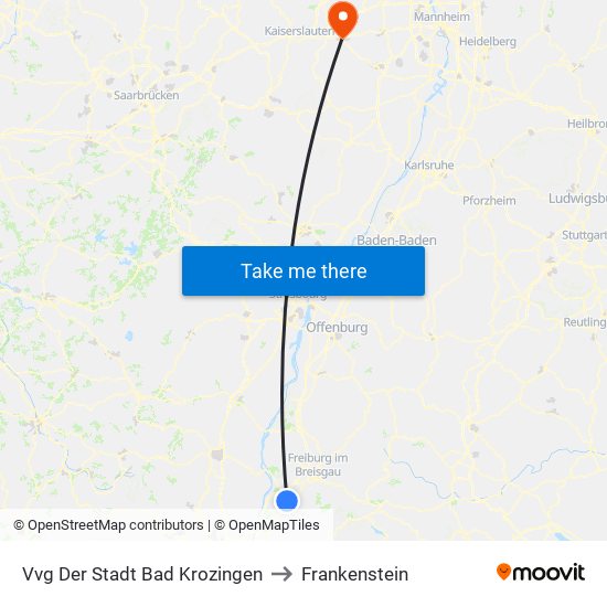 Vvg Der Stadt Bad Krozingen to Frankenstein map