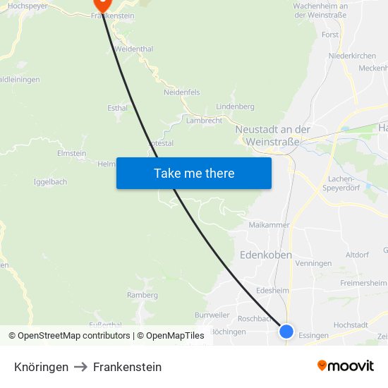 Knöringen to Frankenstein map