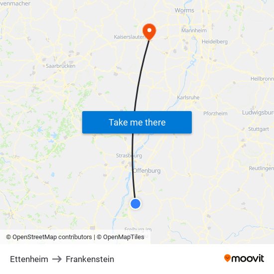Ettenheim to Frankenstein map