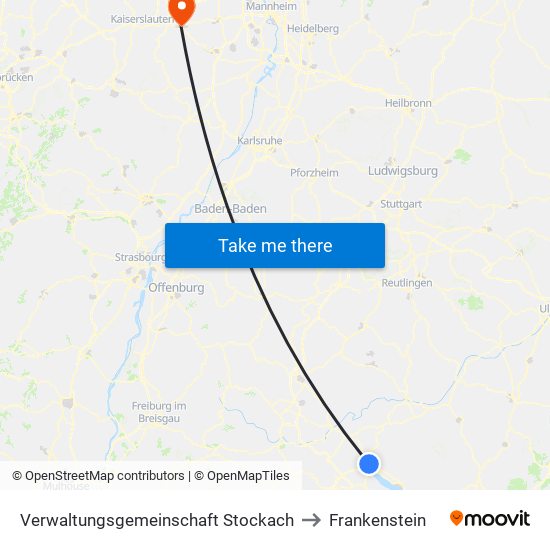 Verwaltungsgemeinschaft Stockach to Frankenstein map