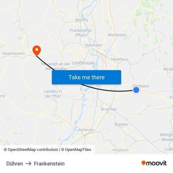 Dühren to Frankenstein map