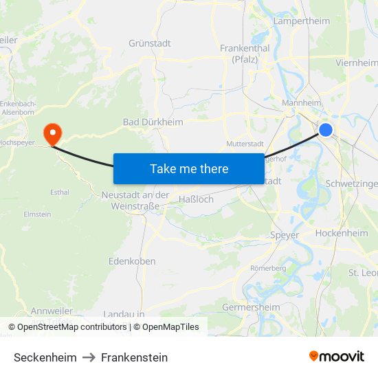 Seckenheim to Frankenstein map