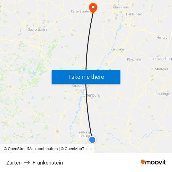 Zarten to Frankenstein map