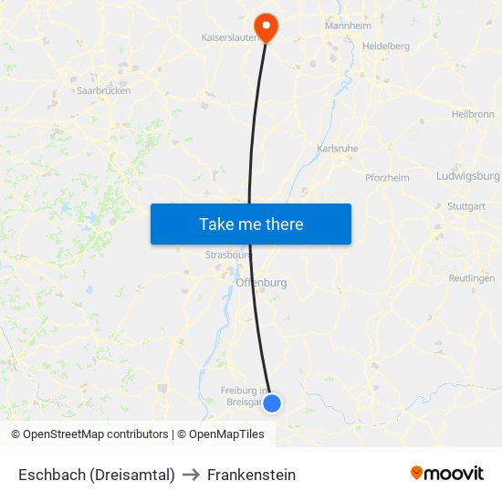 Eschbach (Dreisamtal) to Frankenstein map