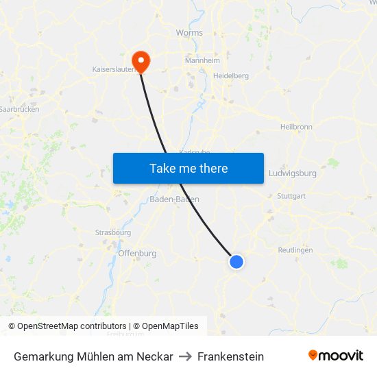 Gemarkung Mühlen am Neckar to Frankenstein map