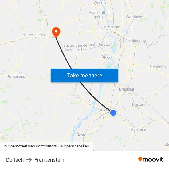 Durlach to Frankenstein map