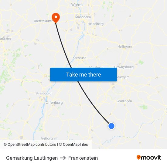 Gemarkung Lautlingen to Frankenstein map