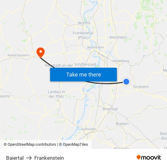 Baiertal to Frankenstein map