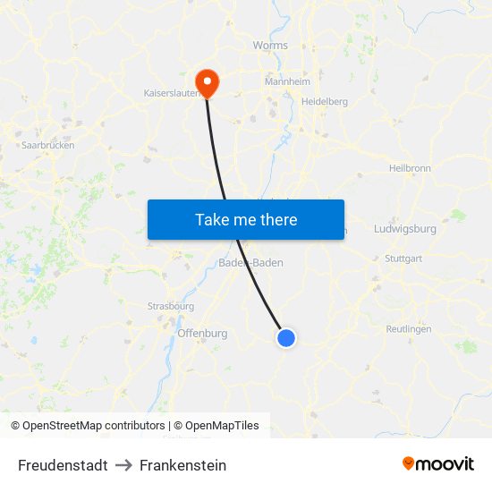 Freudenstadt to Frankenstein map