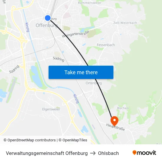 Verwaltungsgemeinschaft Offenburg to Ohlsbach map