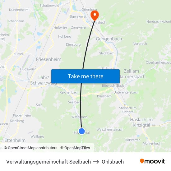 Verwaltungsgemeinschaft Seelbach to Ohlsbach map