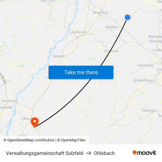 Verwaltungsgemeinschaft Sulzfeld to Ohlsbach map