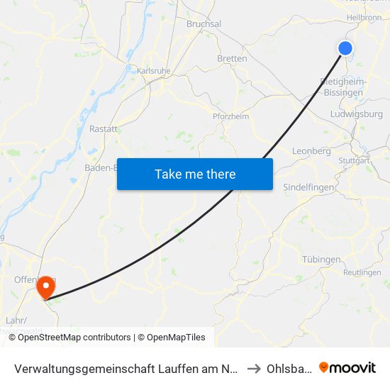 Verwaltungsgemeinschaft Lauffen am Neckar to Ohlsbach map