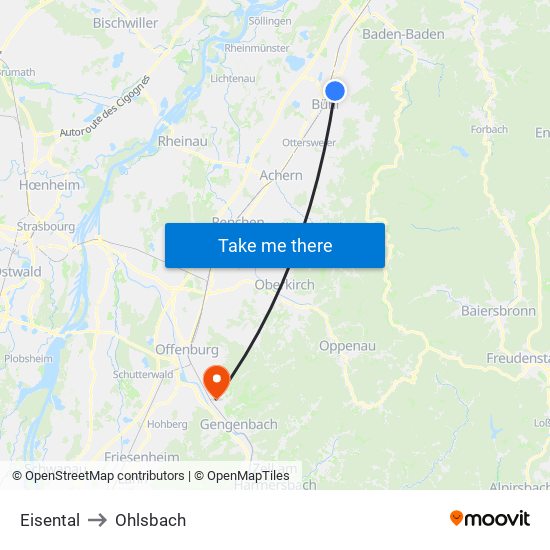 Eisental to Ohlsbach map