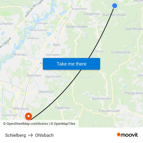 Schielberg to Ohlsbach map