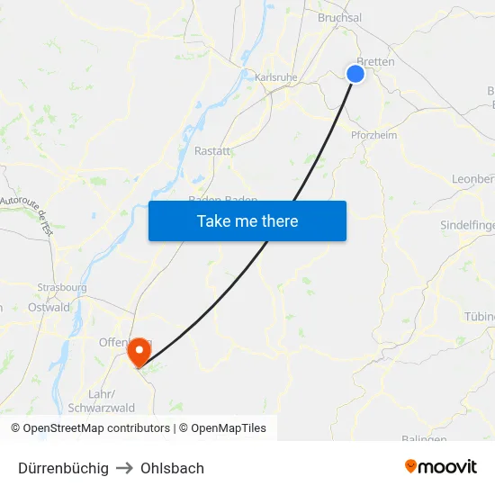 Dürrenbüchig to Ohlsbach map