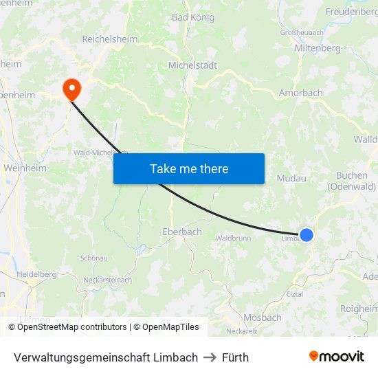 Verwaltungsgemeinschaft Limbach to Fürth map