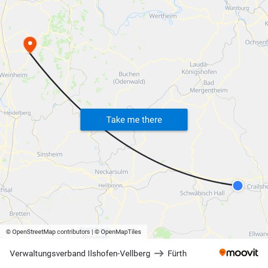 Verwaltungsverband Ilshofen-Vellberg to Fürth map