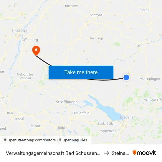 Verwaltungsgemeinschaft Bad Schussenried to Steinach map
