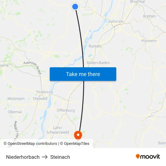 Niederhorbach to Steinach map