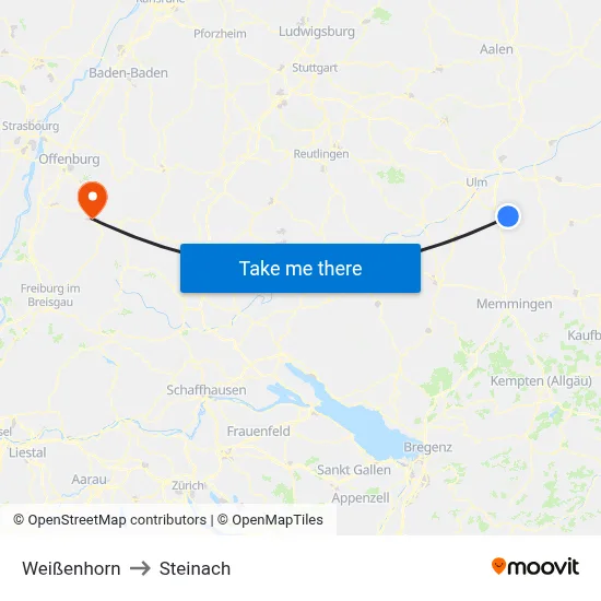 Weißenhorn to Steinach map