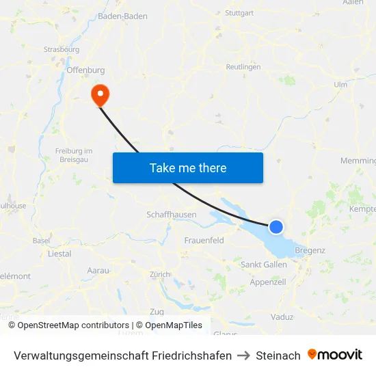 Verwaltungsgemeinschaft Friedrichshafen to Steinach map
