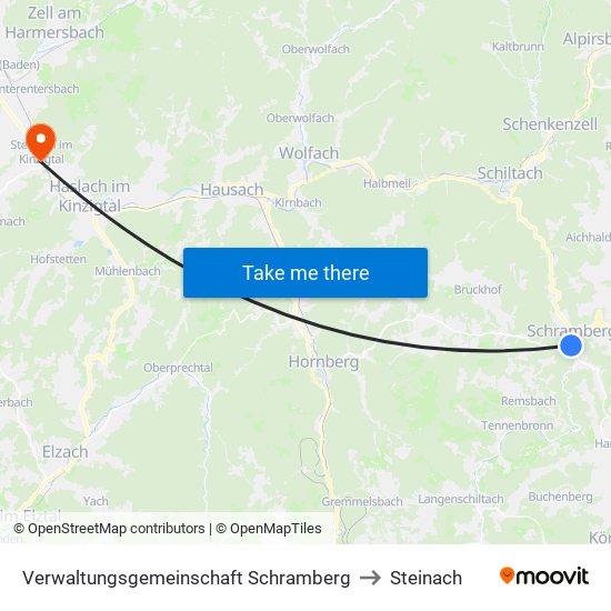 Verwaltungsgemeinschaft Schramberg to Steinach map